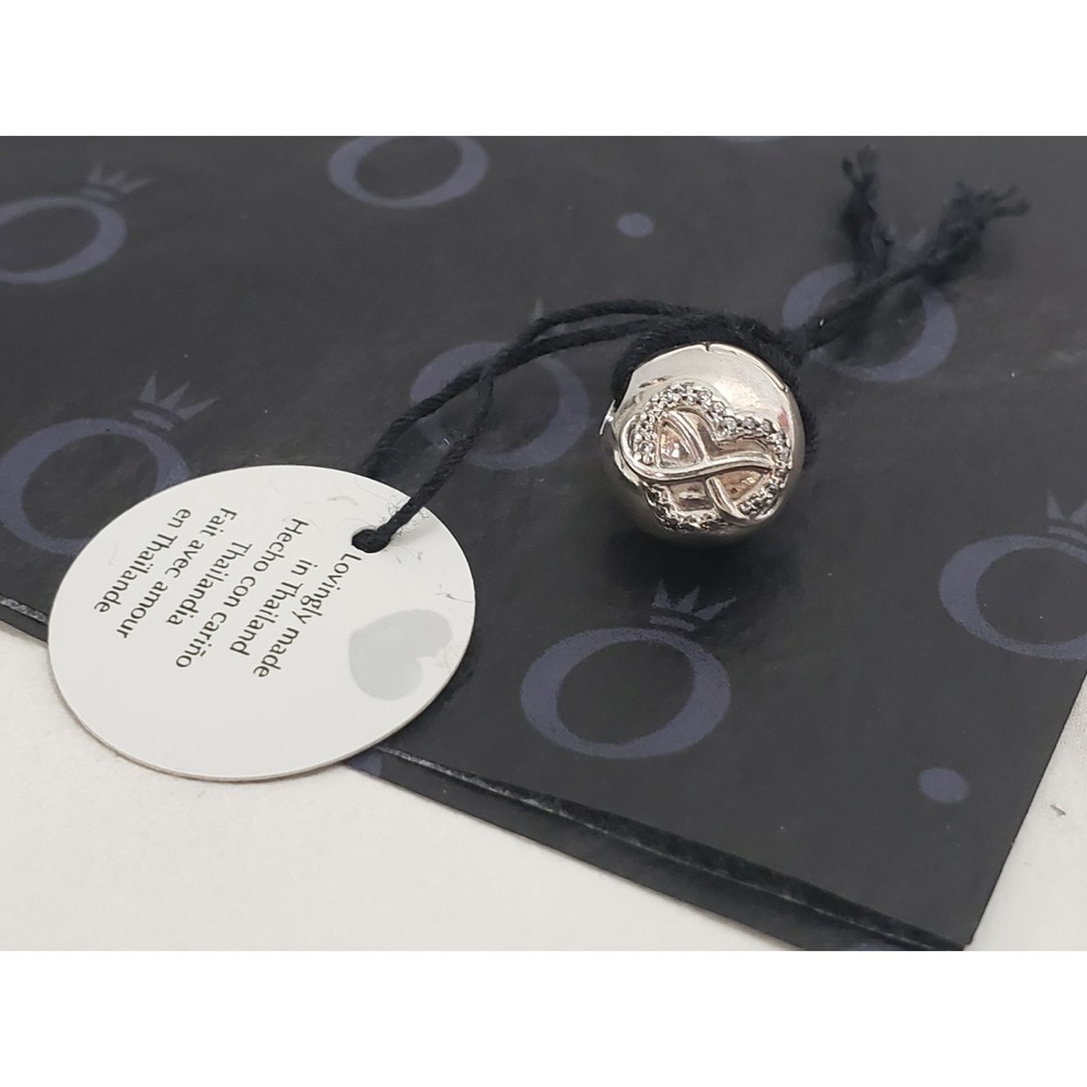 NEW Pandora 925  791947cz‎ infinity heart clip bead charm